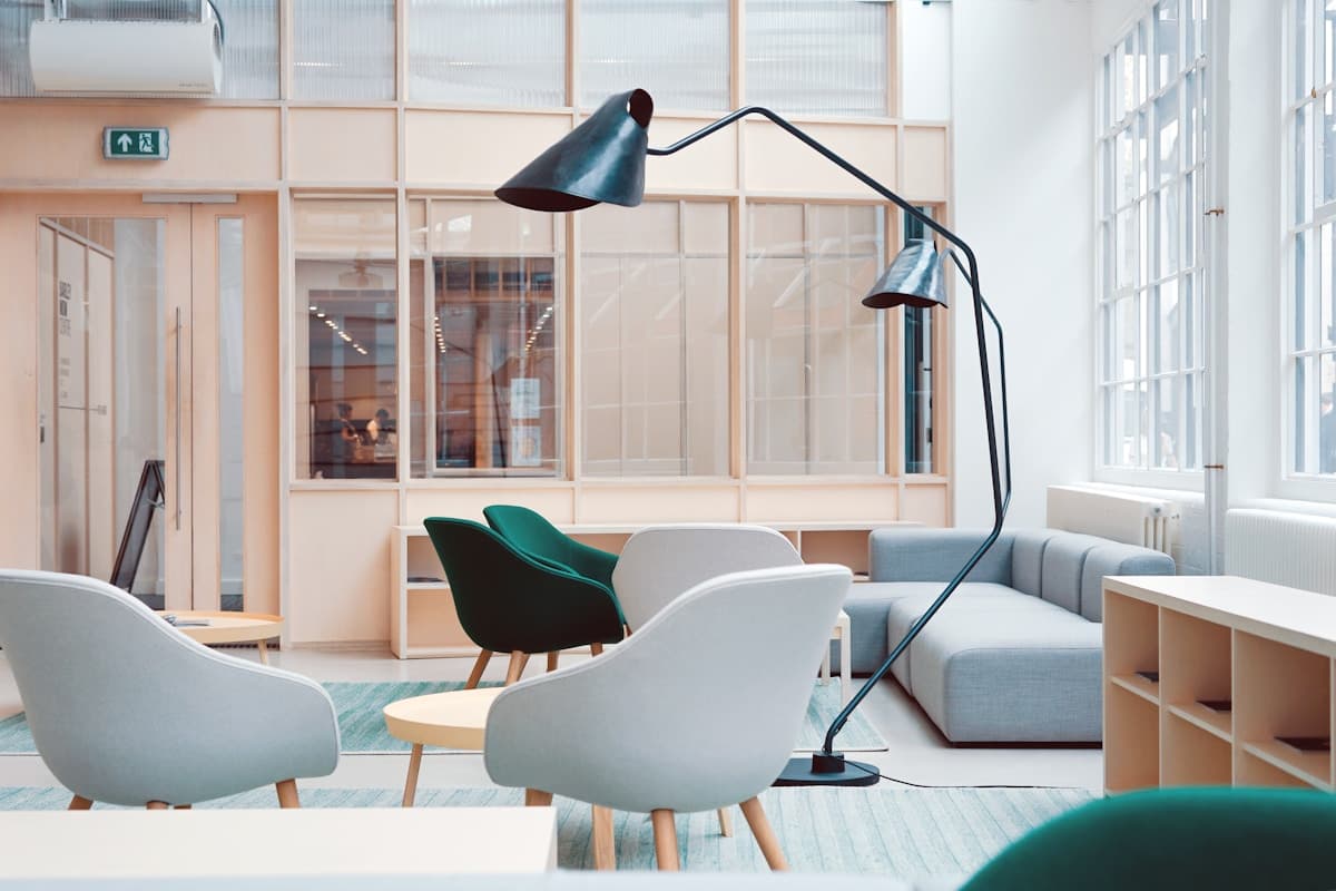 Independent professional working remotely from a bright workspace