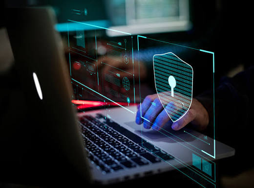Laptop with a digital security shield