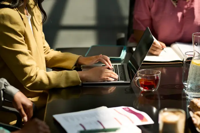 Team working together at a table