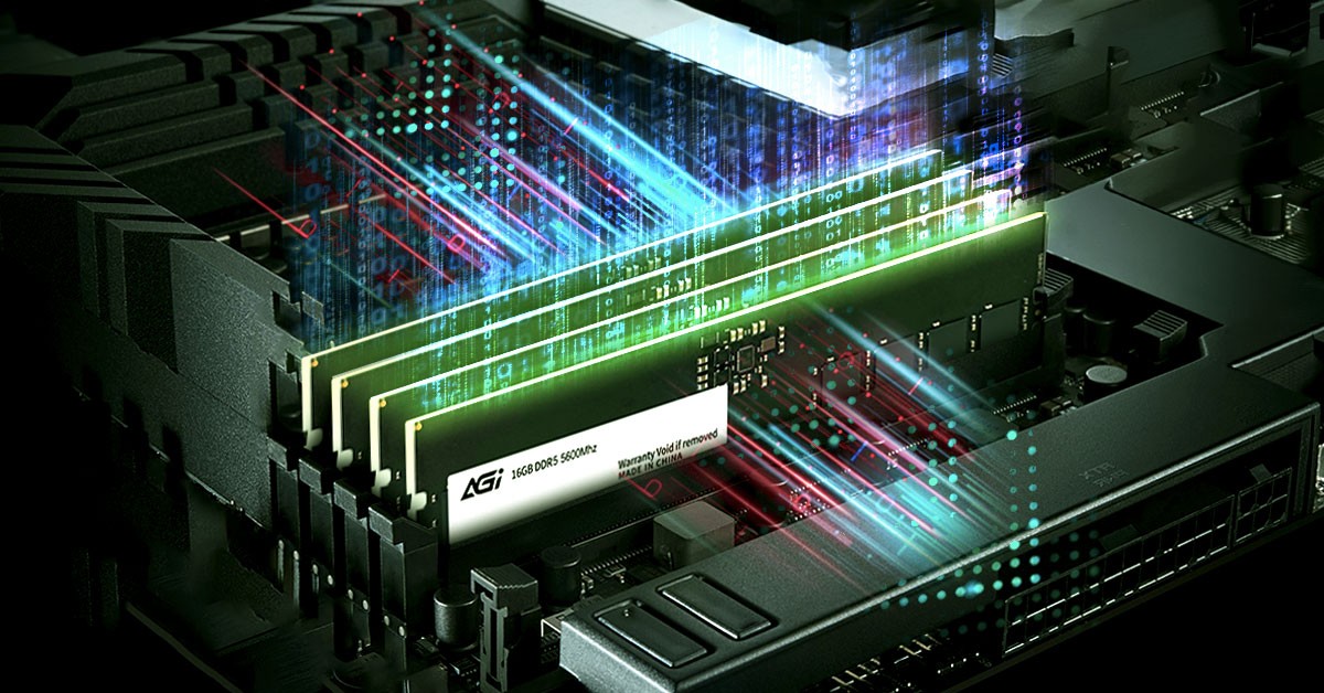 Memory modules installed on a motherboard